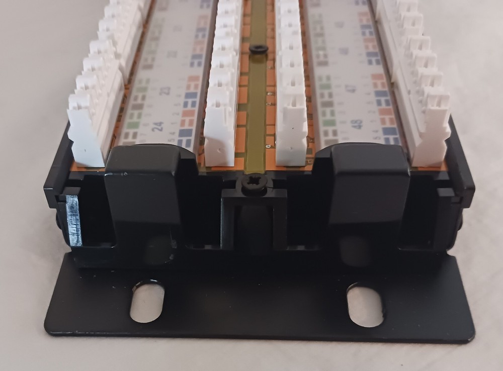 HellermannTyton 48 Port Patch Panel, 2U, Black. NEW. Free Shipping