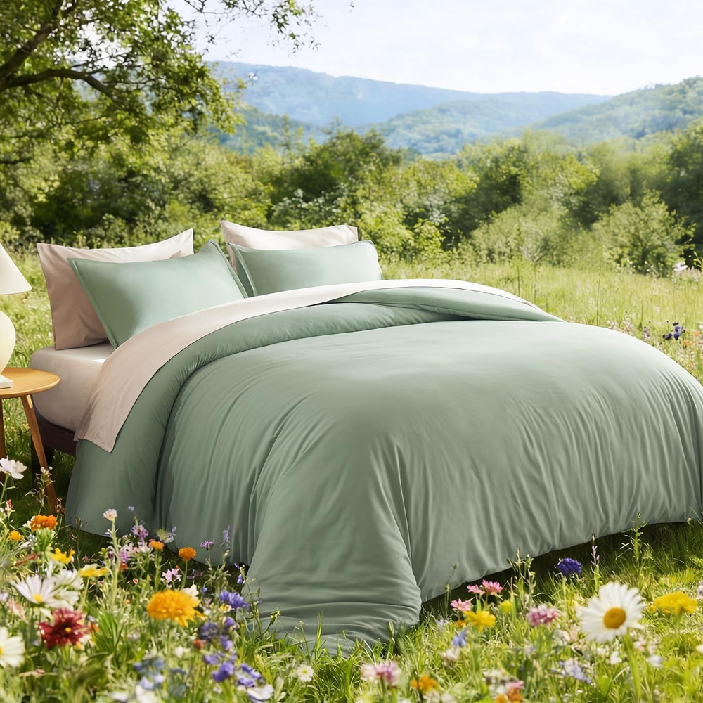 King Size Comforter Set, 3 Pieces Lightweight Solid Comforter King Size, All Sea