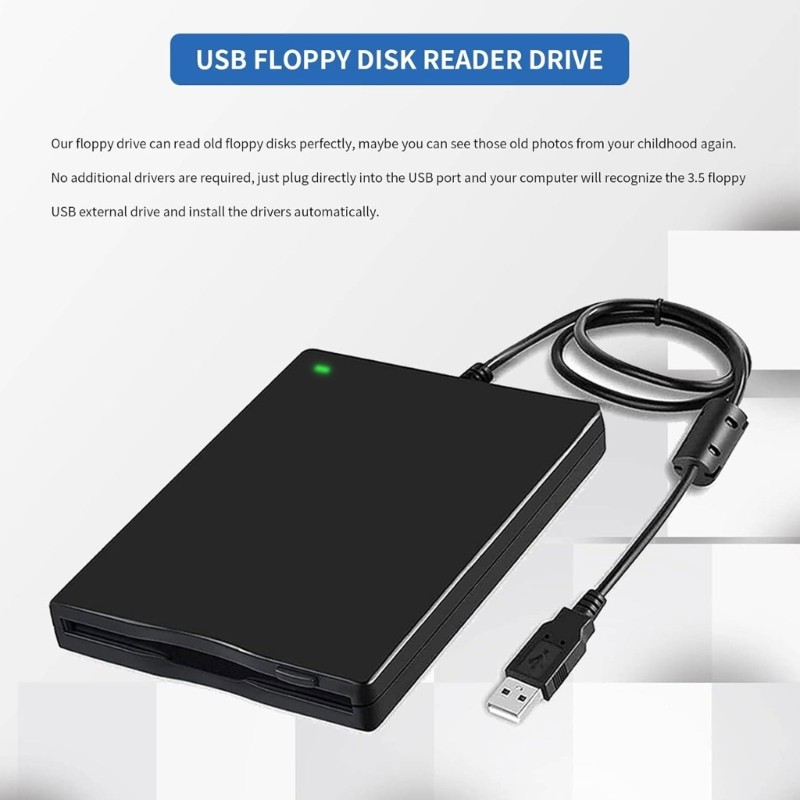 Plastic 3.5inch ExternaUSB Floppy Disk Drive For Archiving Old Documents