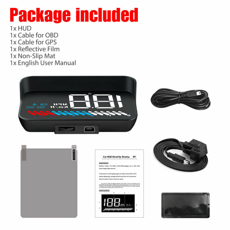 Head Up Display Car HUD GPS OBD2 Multi Function Zone Display M7