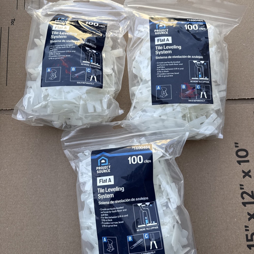 3 Packs -Project Source Flat A Floor Tile Leveling System Clips Part A 100-Pack