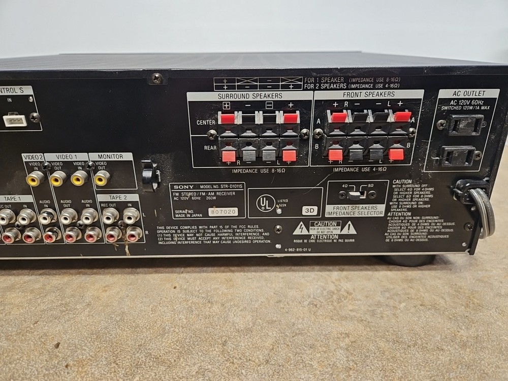 Sony STR D-1011S Stereo Works Great No/Remote