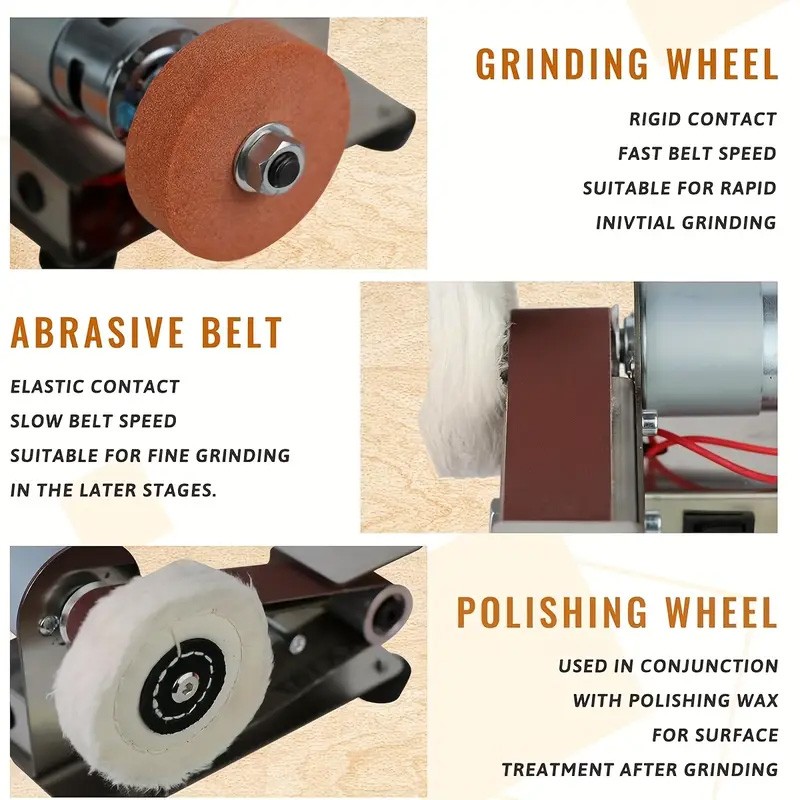 Mini Electric Grinder Belt Sander Polishing Grinding Knife DIY Sharpener Machine