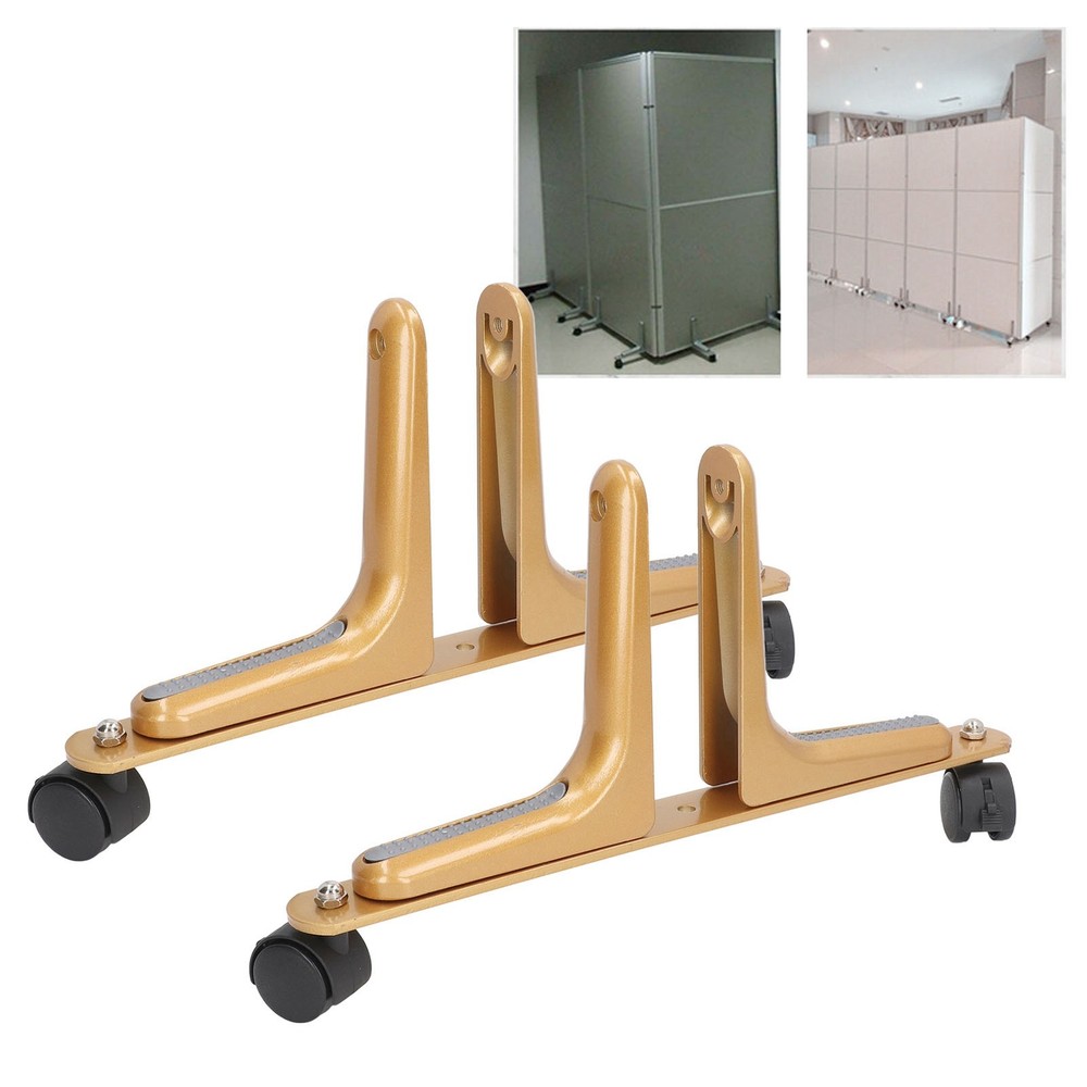 Gold 2 Set Room Divider Screen Holder Width Adjustable Movable Screen Partition