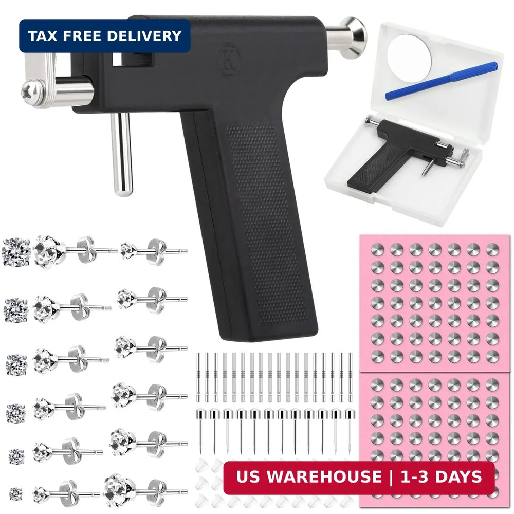 Professional Ear Piercing Gun Kit Reusable Tool Stainless Stud Set