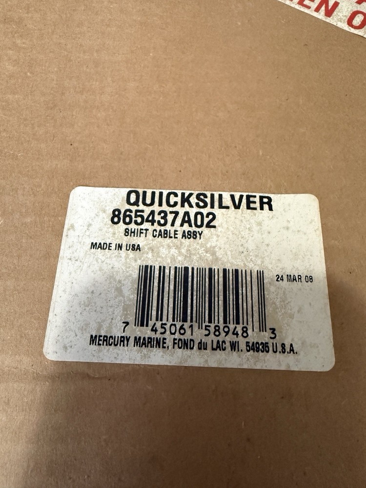 NOS Mercury Quicksilver 865437A02 Shift Cable Assembly