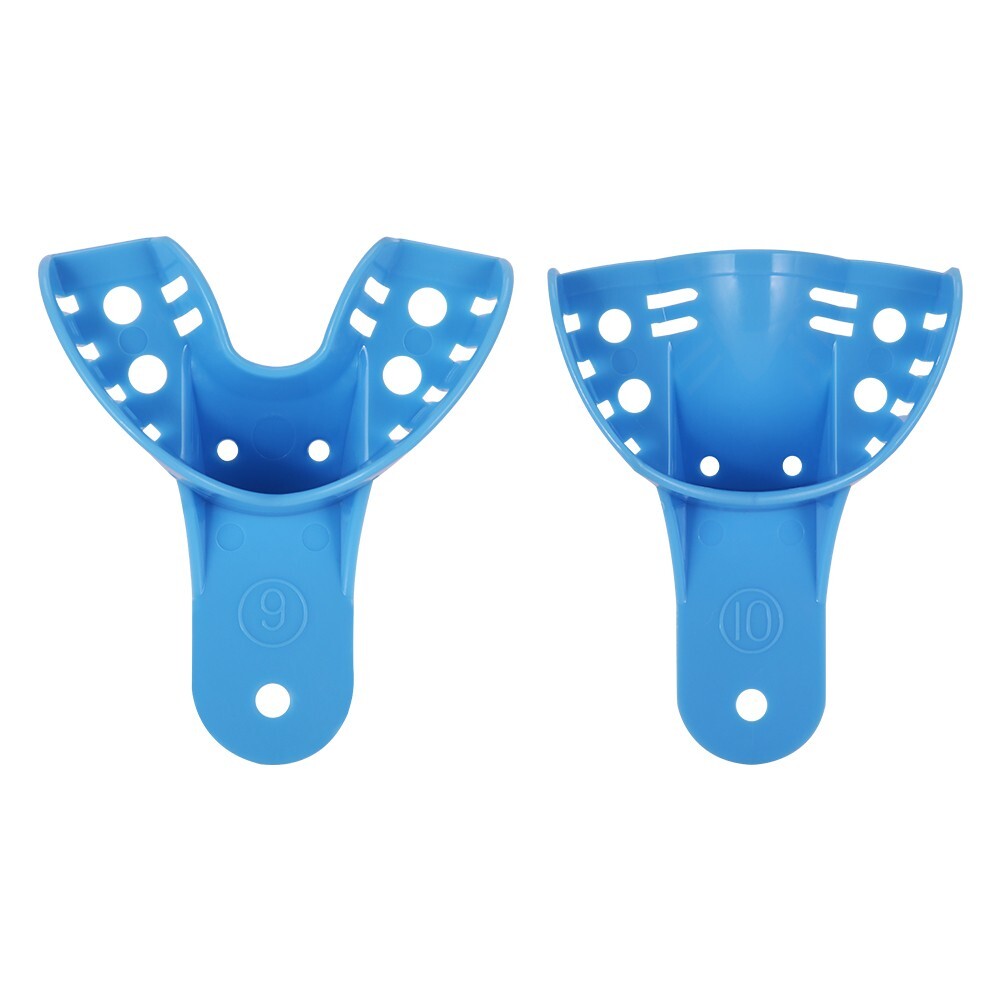 1 Set Blue Plastic Dental Autoclavable Impression Trays Material Upper Lower