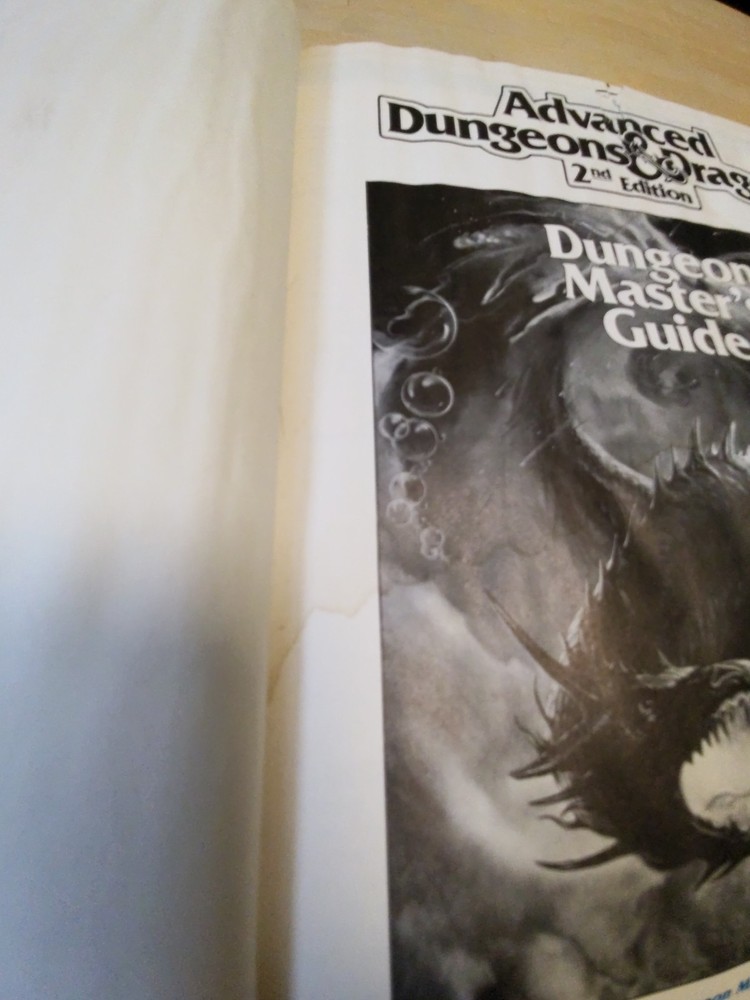 AD&D 2nd Ed Dungeon Master's Guide (3rd) Fair Condition. *Read Descript. Was Wet