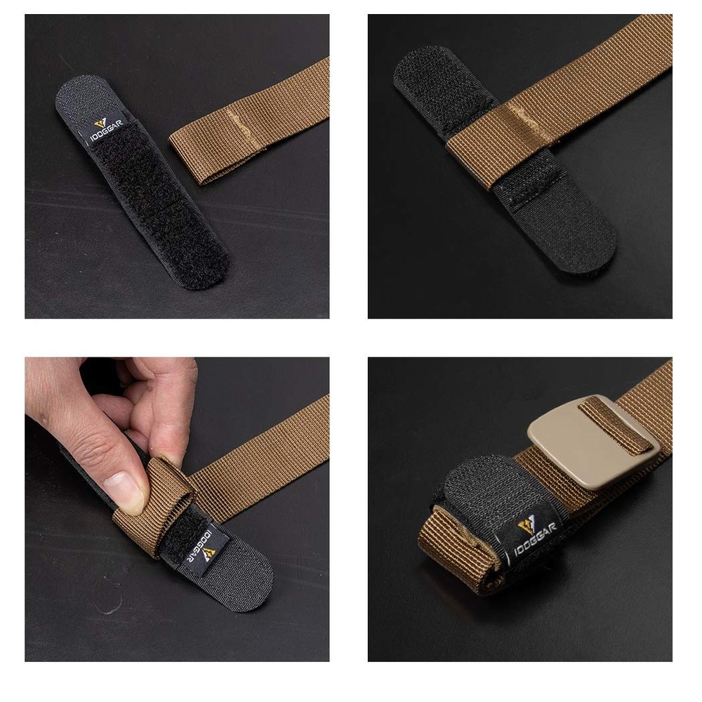 IDOGEAR Tactical Hook Loop Reusable Straps Black - 2 Small + 2 Medium 4 pcs