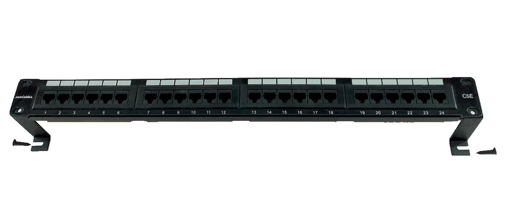 Quick Easy Bracket set to Mount Ethernet Cat6 Cat5e Patch Panel to Wall 1U