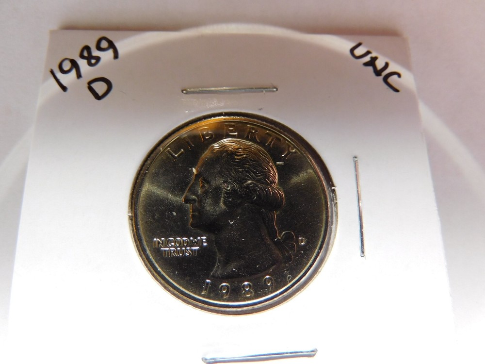 1989 D Uncirculated Washington Quarter-From U.S. Mint Set-Cleaned
