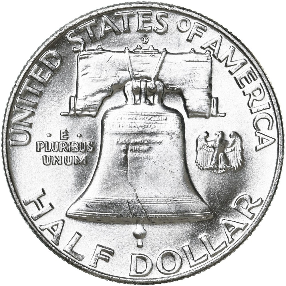 1960 D Franklin Half Dollar 90% Silver BU