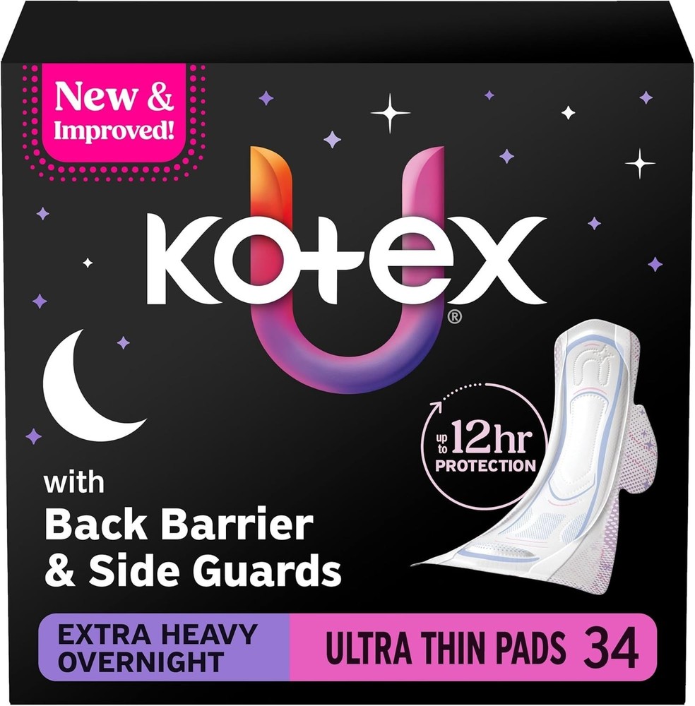 Ultra Thin Overnight Pads with Wings, Extra Heavy Absorbency, 34 Count Packag...