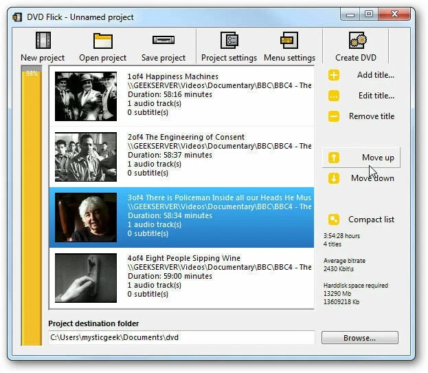 DVD Flick Convert Any Video to DVD - AVI, DIVX, FLV, MOV, WMV for Windows