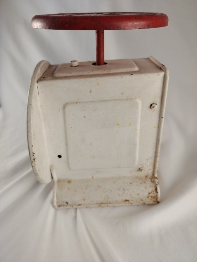 Vintage Red Way Rite Kitchen Scale Rustic Style 25 lbs.