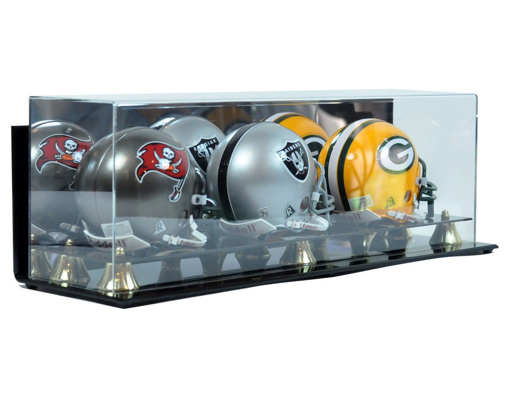 DELUXE TRIPLE MINI HELMET WALL MOUNTABLE DISPLAY