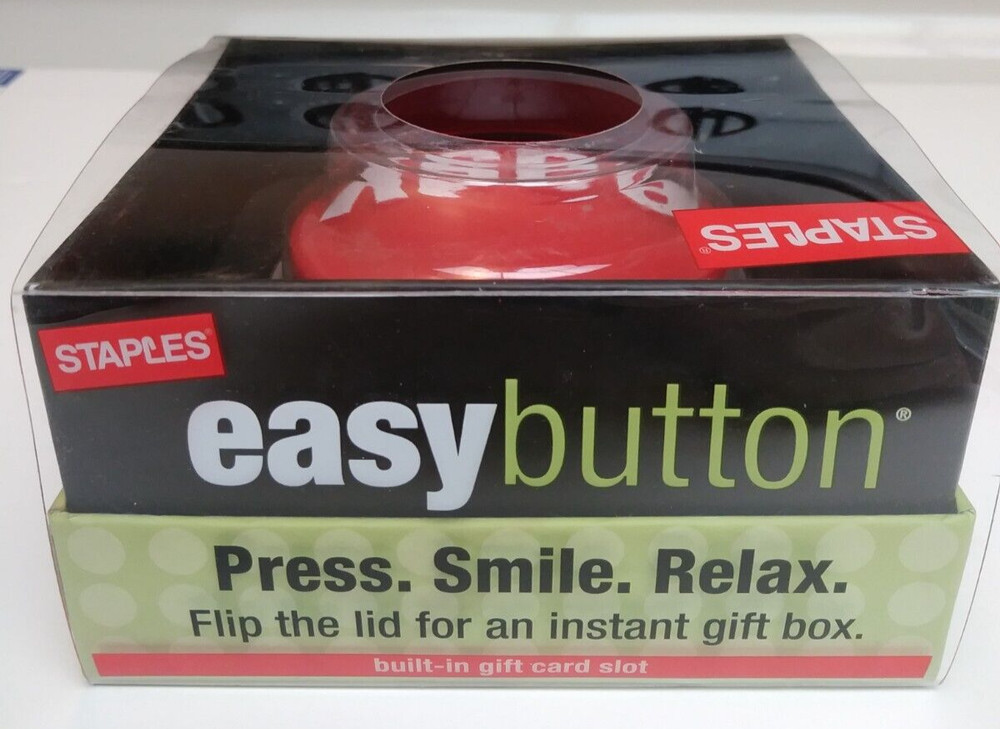 Staples Easybutton, "That Was Easy", Original Gift Box Packaging