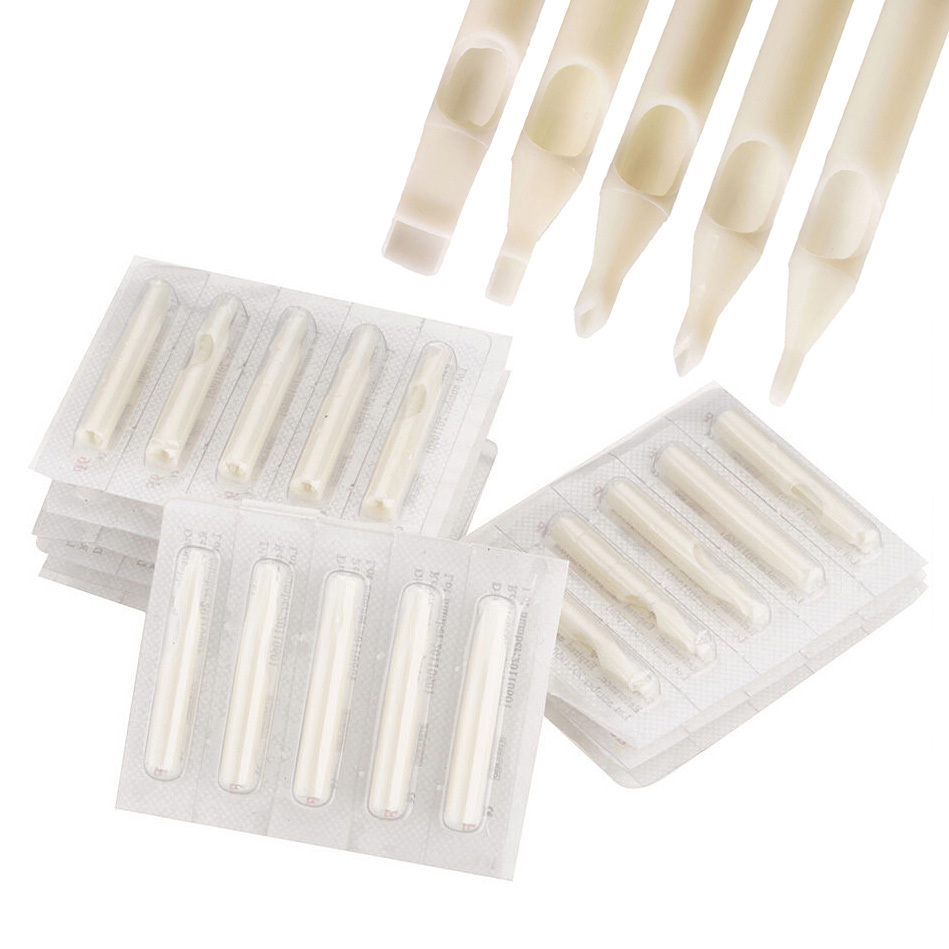 10, 25, 50, 100 Pcs Tattoo Disposable Nozzle Tube Tip Sizes RT DT VT FT U Pick