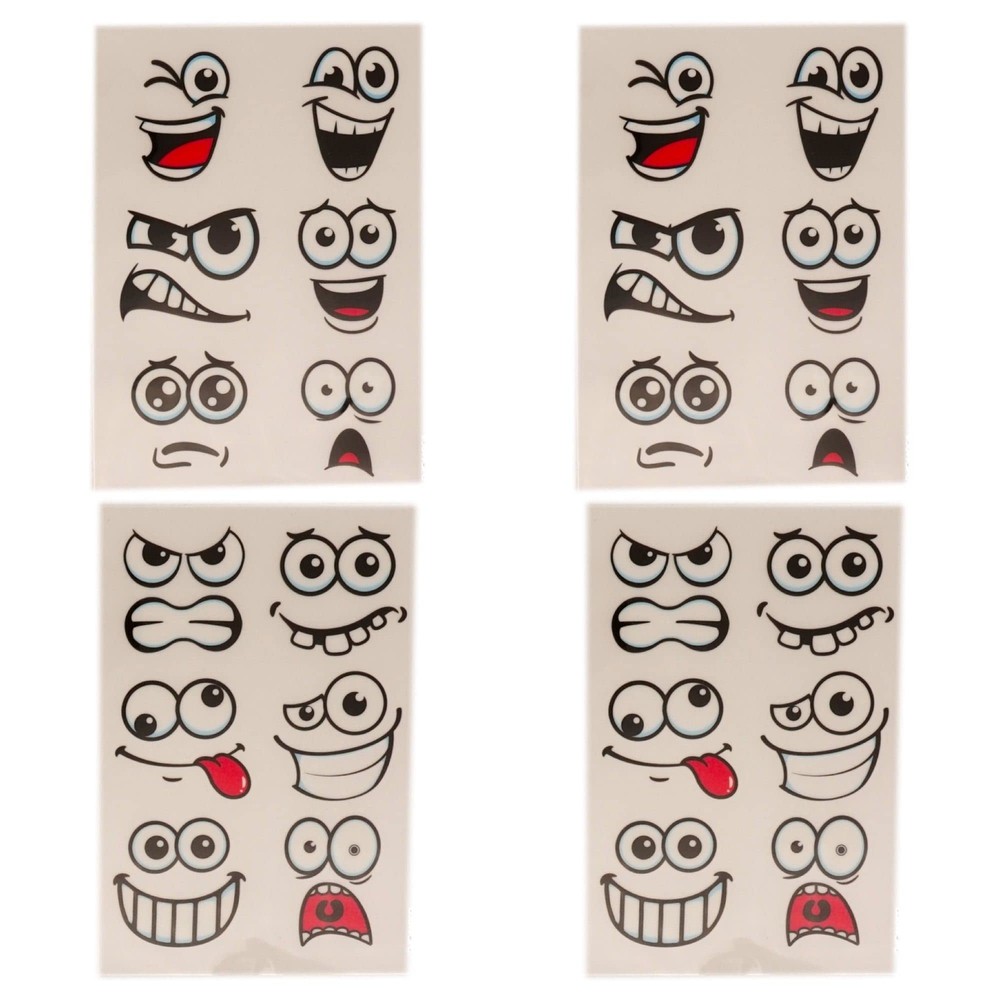 Easter Egg Sticker Decorating Kit (2 Pack, 48 Faces) Funny Face Eggs Rub On