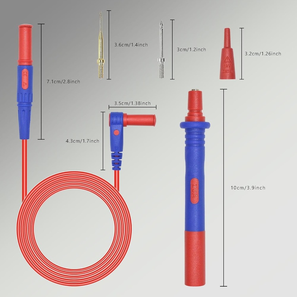 Professional Multimeter Leads Kit: Replaceable Probes & Silicone Safety, Set...