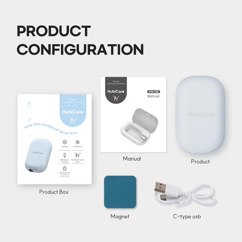 Compact HubiCare Toothbrush Case - Large Head Compatible, Safe & Stylish