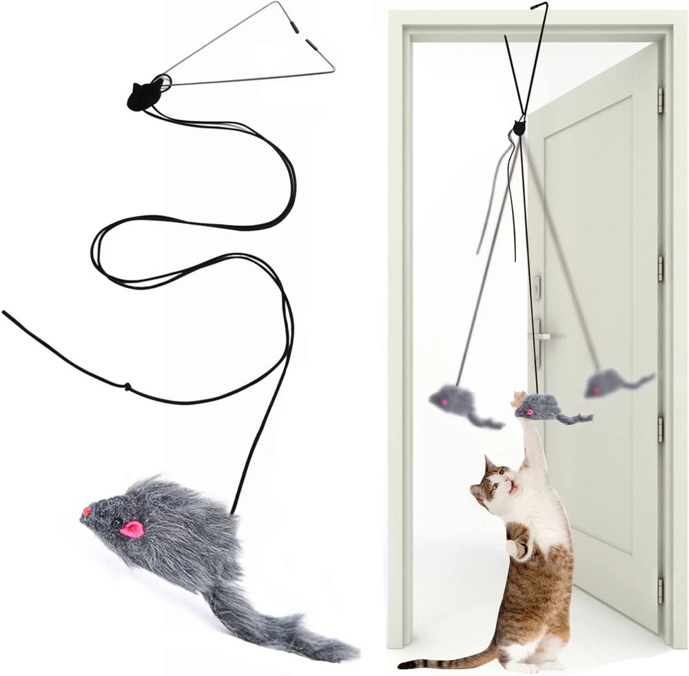 Interactive Cat Feather Toys,Retractable Teaser Toy Hanging Interactive Toys