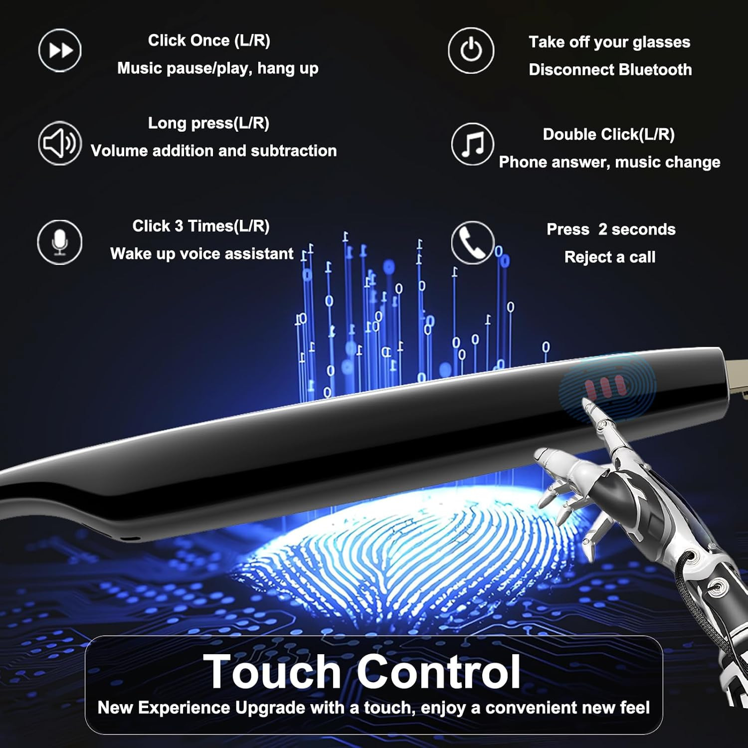 Smart Glasses AI Bluetooth Glasses 144+ Translation for Men & Woman Work Travel