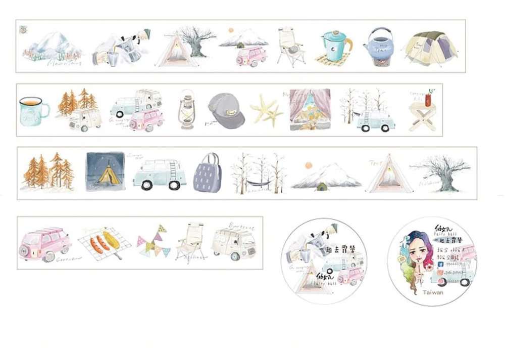 Fairy Maru Let's go Camping Washi Tape SAMPLE LOOP