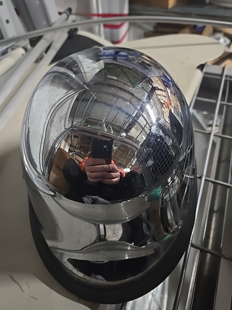 biker Large hard hat Chrom