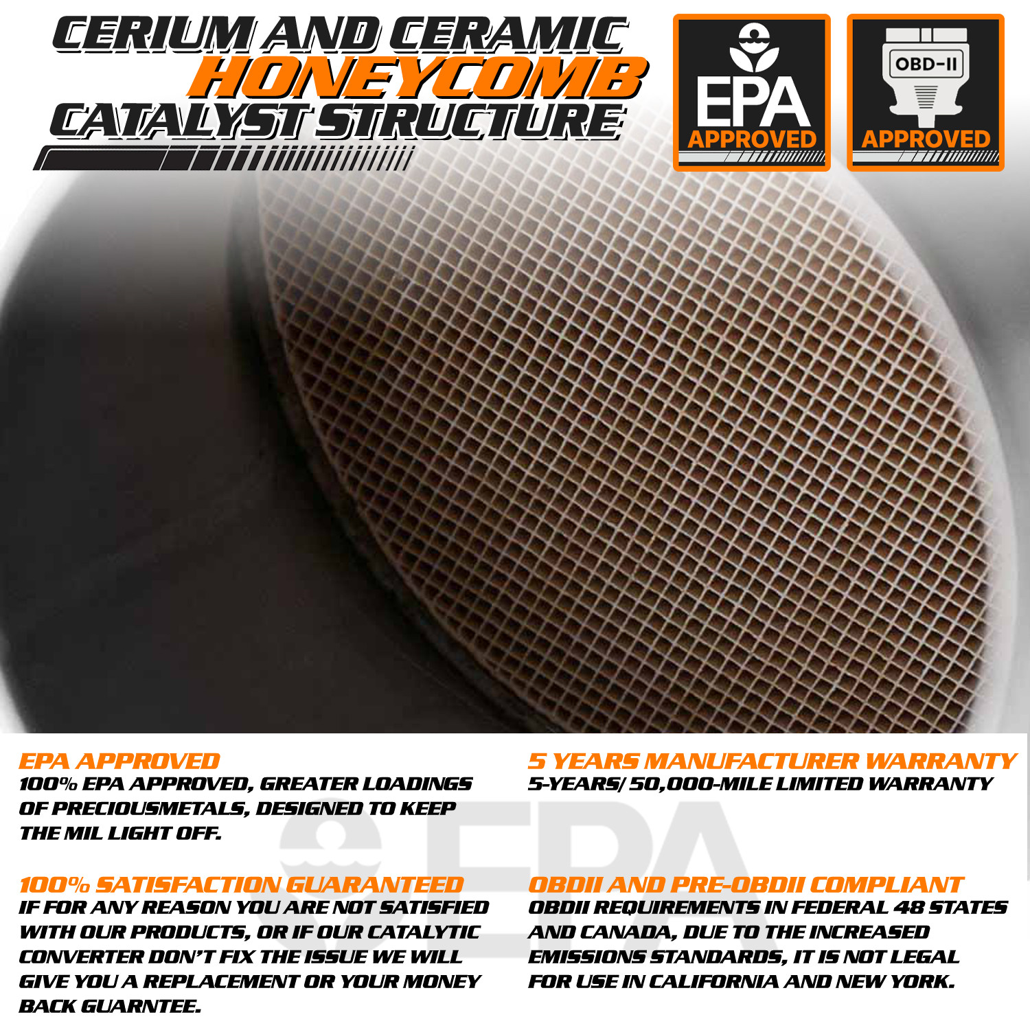 Stainless Steel Exhaust Catalytic Converter For 2008-2011 Cobalt/G5 2.2/2.4 AT