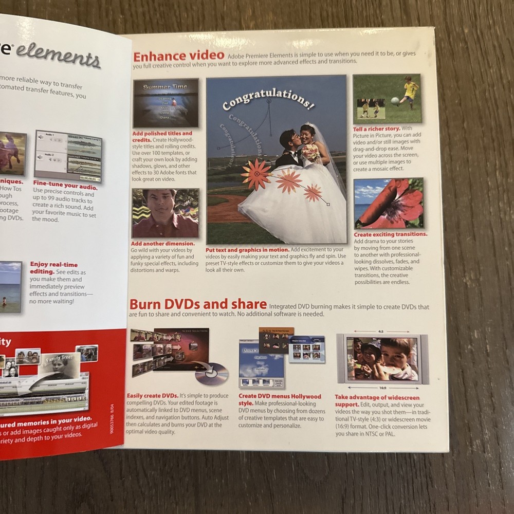 Adobe Photoshop Elements 3.0 PLUS Adobe Premiere Elements, for XP NEW SEALED!