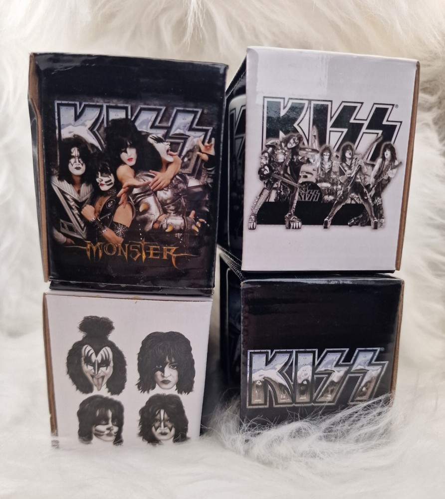 KISS band Mini 4oz Espresso Coffee Cup Ceramic Mug Set of FOUR