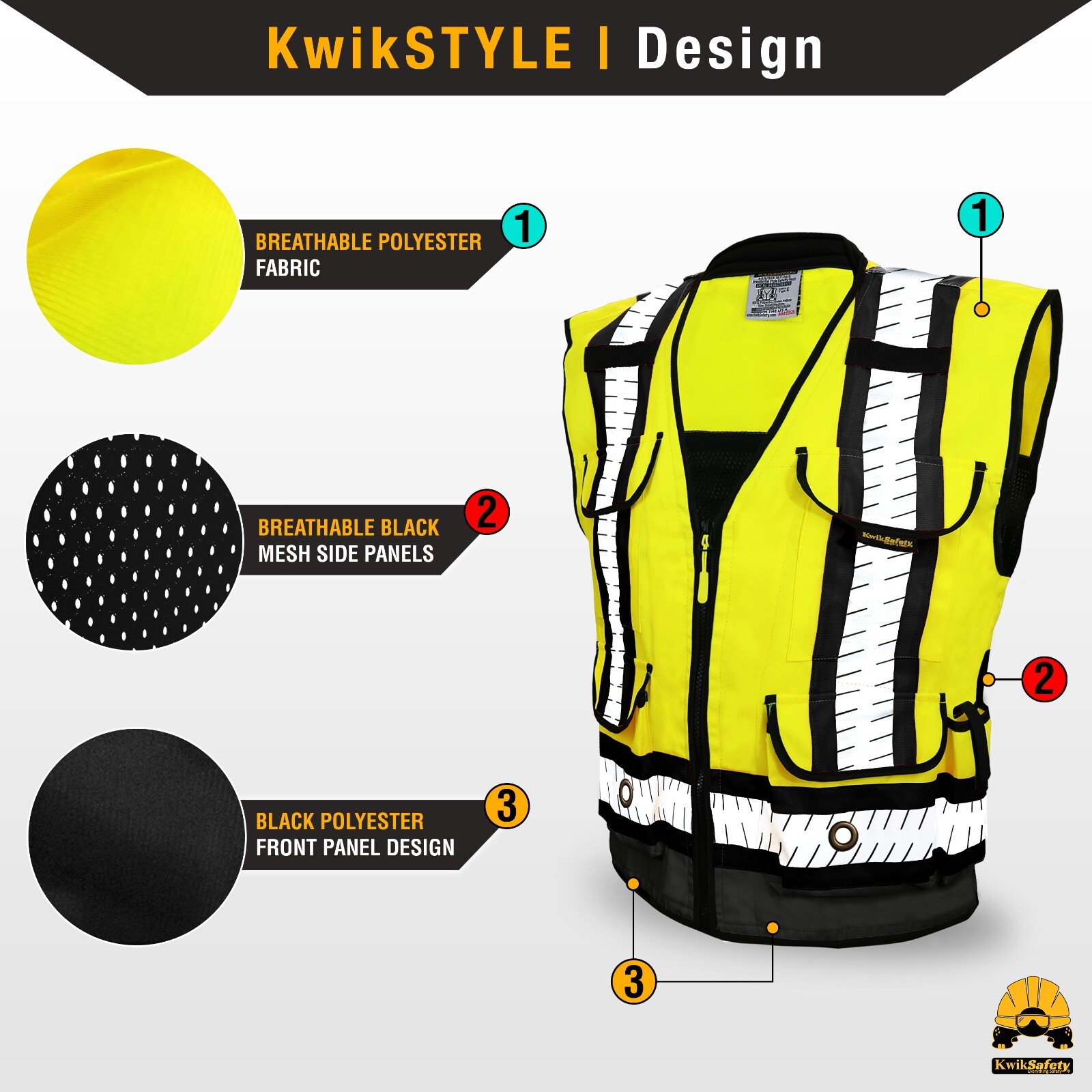 KwikSafety GODFATHER SPECIALIST Safety Vest [CUSHION COLLAR] Class 2 ANSI OSHA