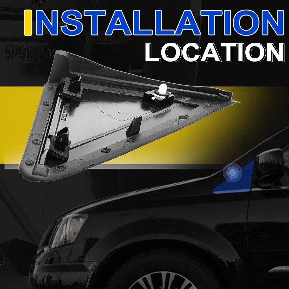 A-Premium Left Driver Side Mirror Flag Applique Panel Trim - Compatible small