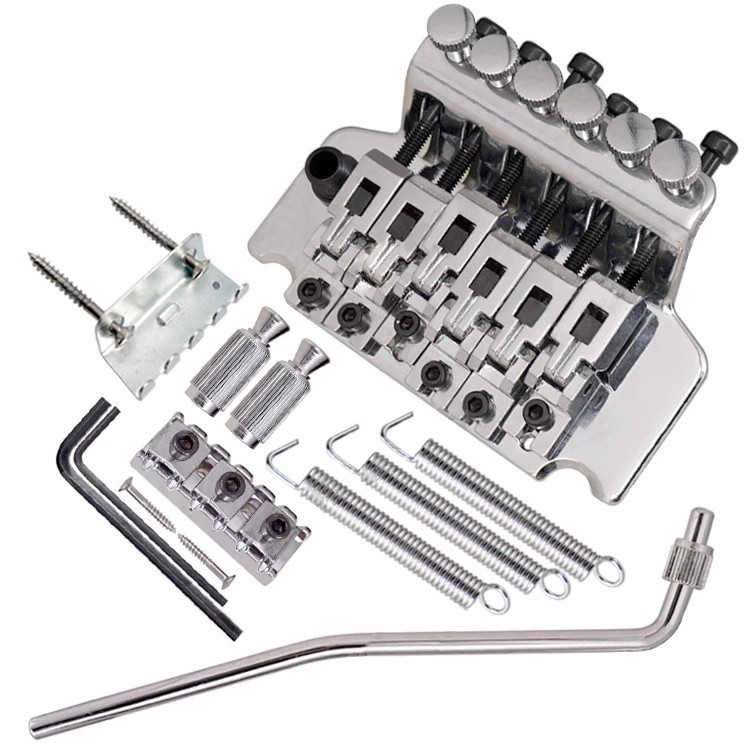 Complete Double Locking Tremolo System Bridge Set for 6-String Electric Guitar