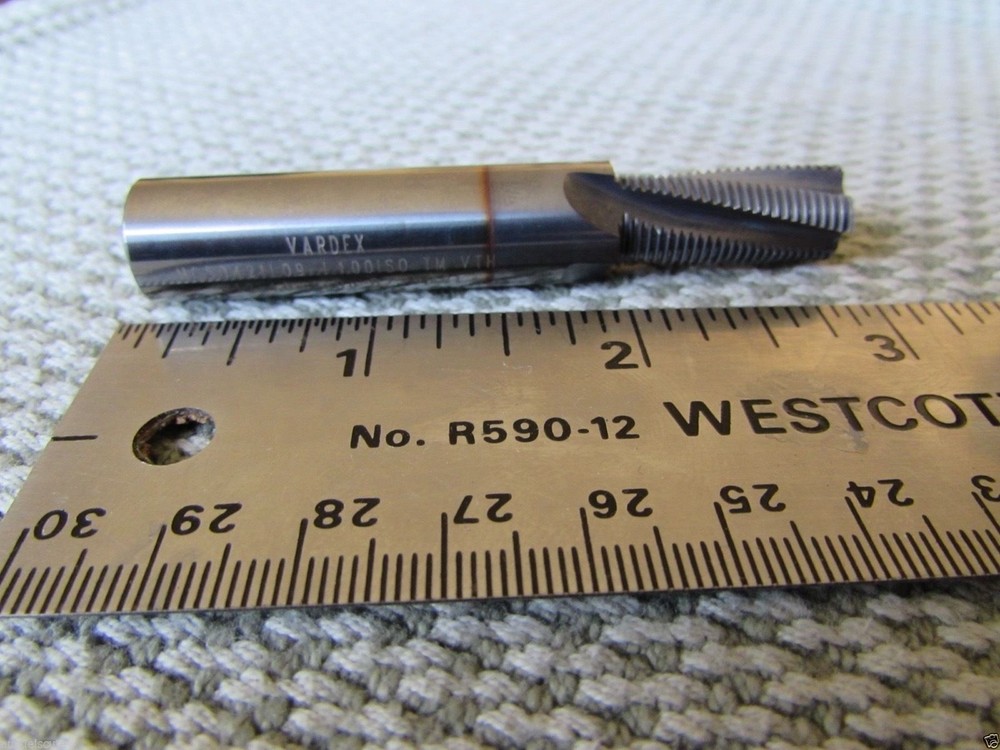 Vardex Solid Tungsten Carbide Thread Mill M12.0 x 1.0 Milling Tapping 1/2” Shank