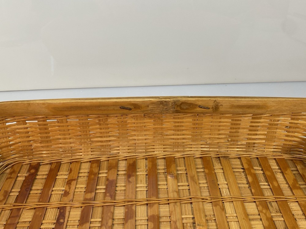 Rustic Farmhouse Rectangular Woven Bread/Serving Basket 14.75”x10.25”x2.5”