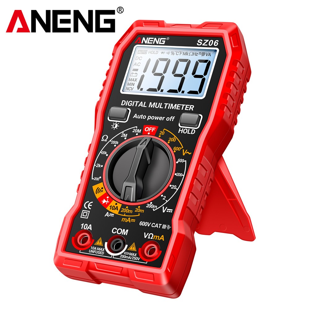 LCD Digital Multimeter Voltmeter Ammeter Ohmmeter Volt AC DC Tester Leads Meter
