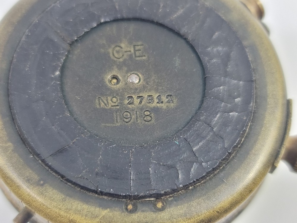 1918 US Engineer Corps WWI Compass C-E No 27812 Solid Brass Antique With Case