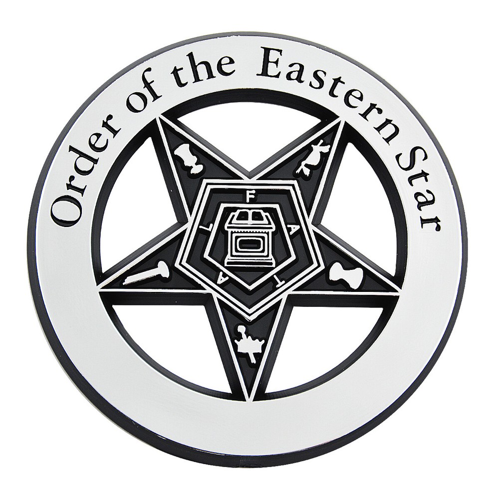 Order of the Eastern Star ABS Plastic Masonic Auto Emblem - [3'' Diameter]