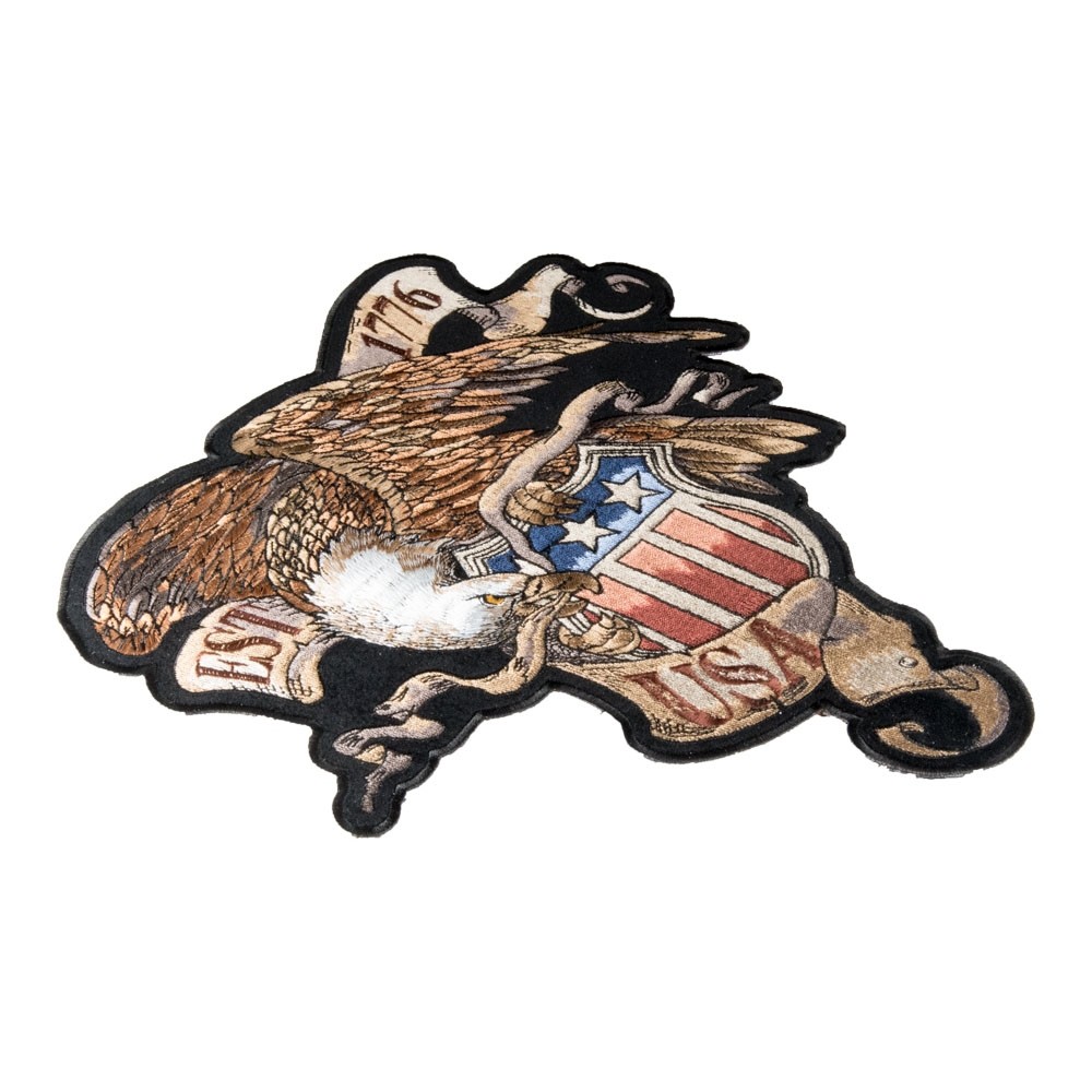 Established 1776 USA Eagle & Crest Patch, Patriotic Back Patches