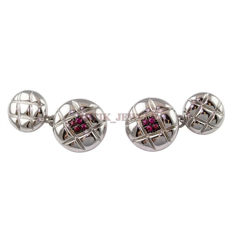 Heated Ruby Gemstone with 925 Sterling Silver Cufflink #2559