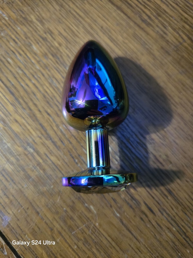 NEW LARGE Multicolor Round Rainbow Butt Plug