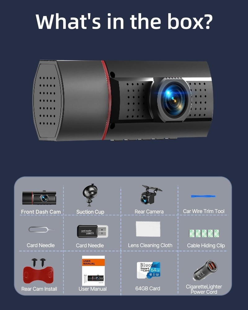 3 Channel Dash Camera Night Vision G-Sensor