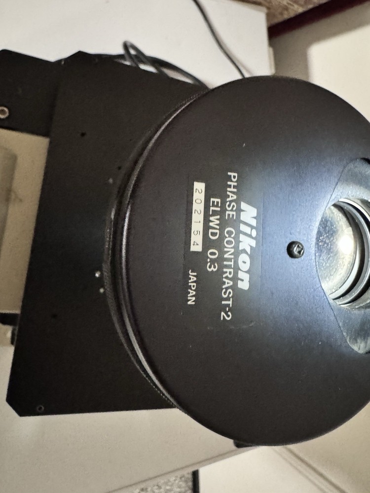 Nikon Diaphot Inverted Phase Contrast Microscope With 3 Objectives