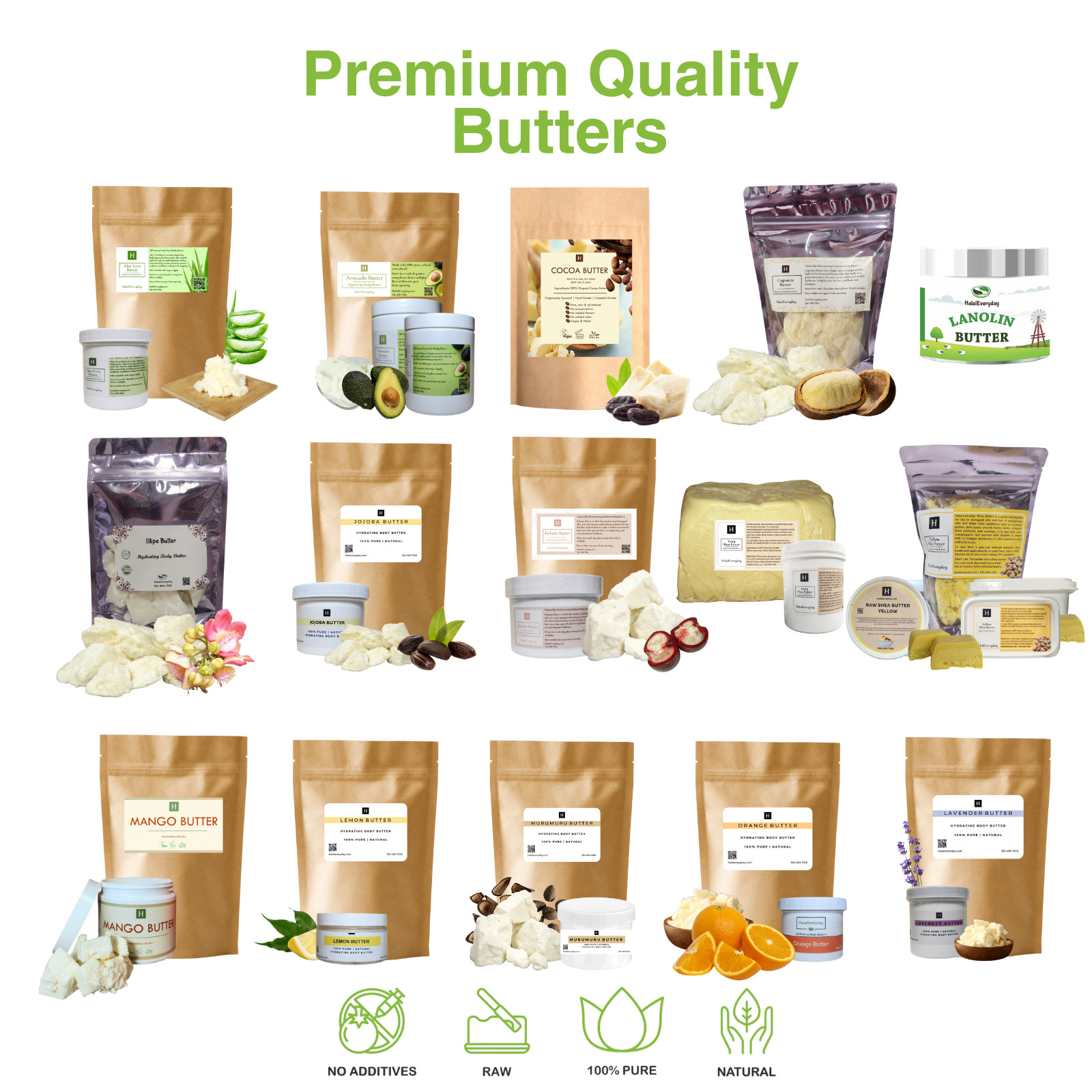 Raw Organically Sourced Butter Natural Cold Pressed Skin Face Hair Body DIY