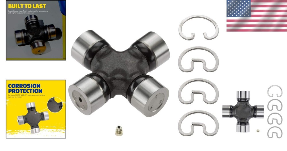 Rugged Greaseable Universal Joint Suitable for Multiple Vehicles Including Jeep