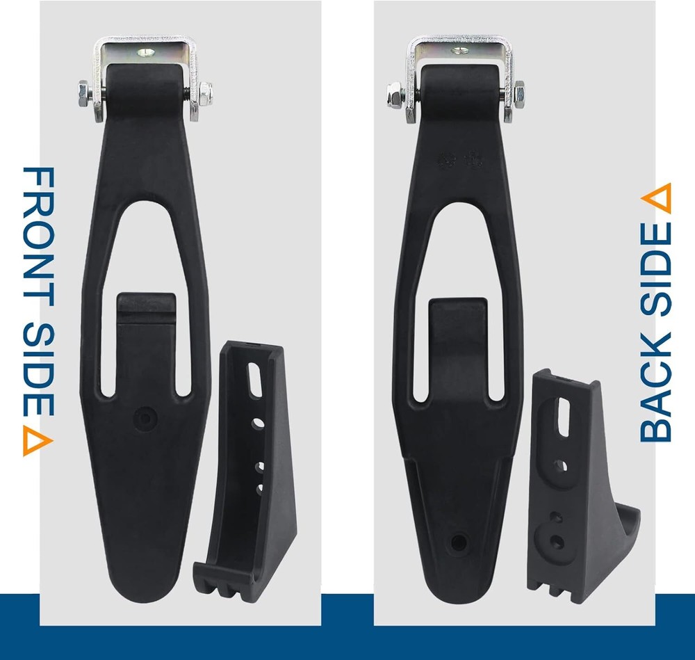 Hood Latch Strap with Catch Bracket Kit 2 Pack Compatible 2 SET, Black