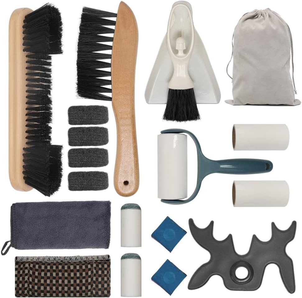 19 Pcs Pool Table Cleaning Kit- Complete Billiard Accessories Set with Pool Tabl