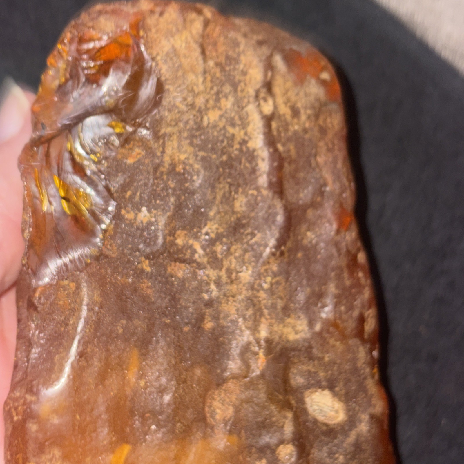 Huge Piece Of Baltic Amber. 5+ Inches Long 3+ Inches Wide Has Not Been Peered In